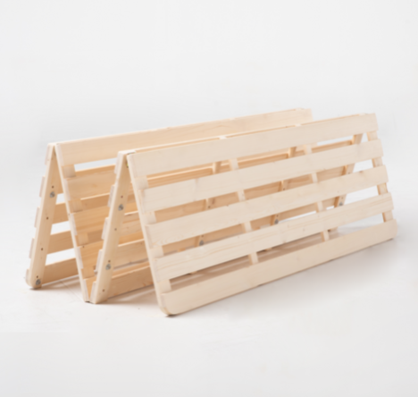 媽媽家具 低架式四折可折疊床墊實木底座 S, 原木色