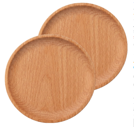 小麥購物 日系原木托盤 圓款 Y228 XL 180g, 18 x 1.5cm, 原木色, 2個