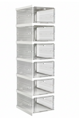 快狠準瞬裝式加厚加大鞋盒6件組, YG-200-W, 簡約白, 35 x 26 x 106cm, 4