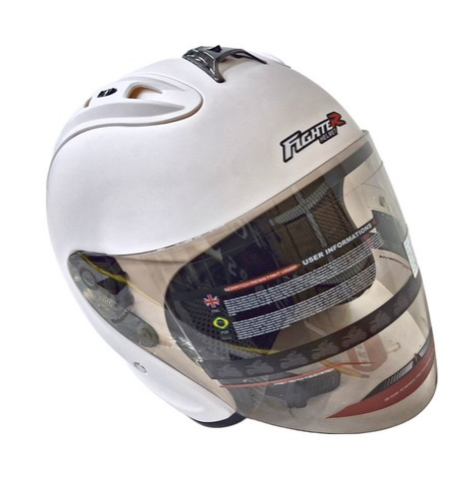 普通型露臉式騎乘機車用防護頭盔 含一層護目鏡, R3-A6, 1350g, XL, 消光白, 1個