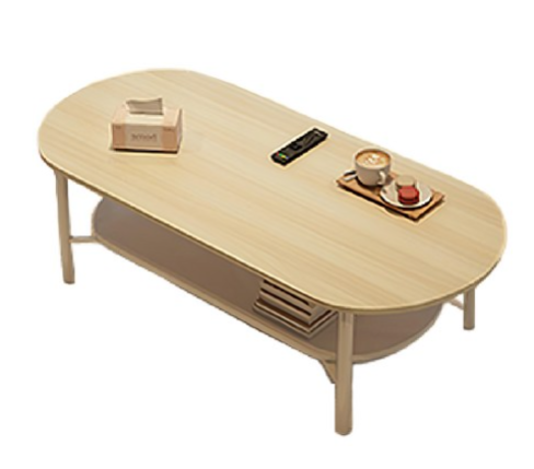 雙層茶几桌 100 x 50cm, 木紋色, 1個