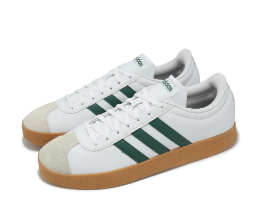 adidas 愛迪達 男款 VL COURT BASE 休閒鞋 ID3710, 27.5cm, 白綠