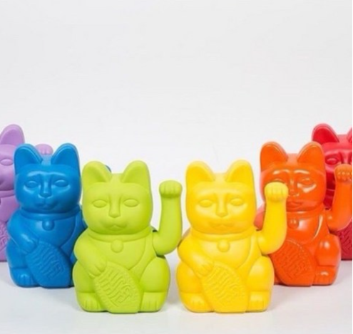 Diminuto Cielo 幸運繽紛招財貓, 18cm, 檸檬黃, 1個