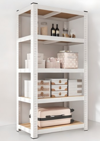 BEMYX 堅固組裝式鋼製層架, 白色, 500 x 350 x 1800 mm, 5層