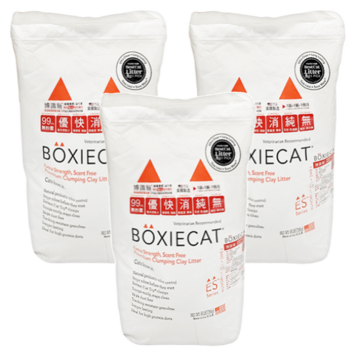 [箱裝]BOXIECAT 博識貓 強效黏土凝結貓砂 7.26kg, 紅色, 3包