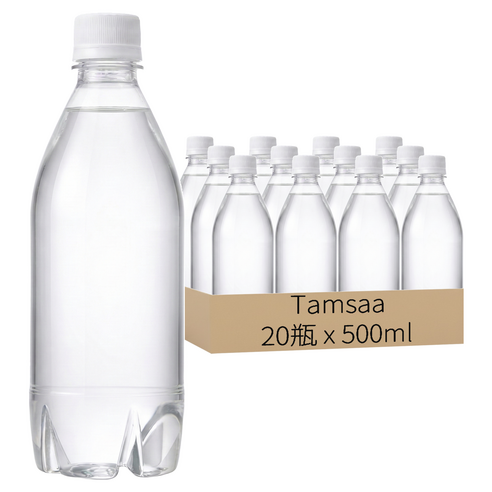 [箱裝]Tamsaa 無標籤白葡萄風味氣泡水, 500ml, 20瓶, 1箱