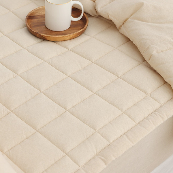 tacca tacca 四季水洗純棉固定帶床墊, Q(150 x 200cm), 米色, 1個