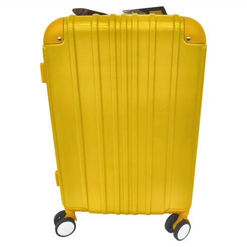 輪子超滑順 經典直條紋 海關鎖 可加大 行李箱/登機箱, 20吋, 黃色, 1個