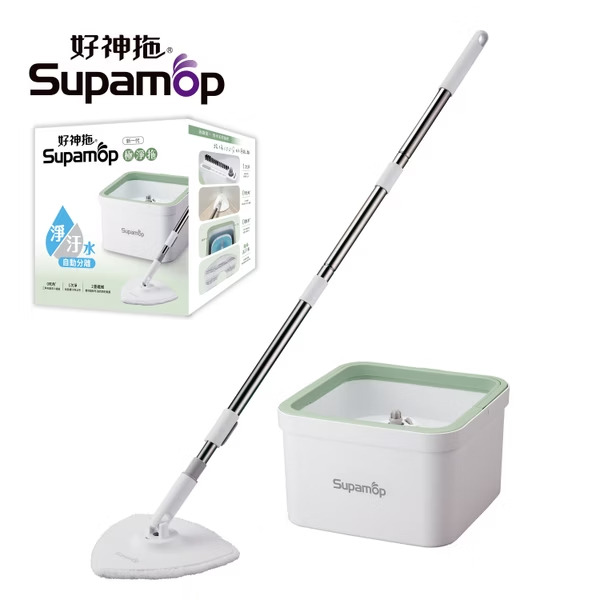 好神拖 極淨拖淨汙分離平板拖把組, 淨汙分離桶 + 拖把架 + 平板布, 1組