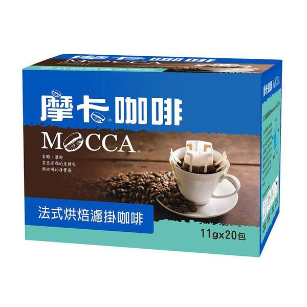 MOCCA 摩卡 法式烘焙濾掛咖啡, 11g, 20包, 1盒