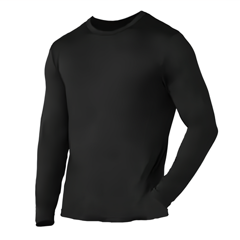 熱力男圓領羅紋發熱衣2件組 黑色 M, 1組