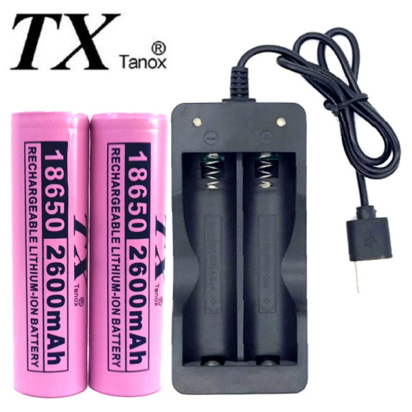 TX Tanox 特林 安全認證18650鋰充電池2600mAh 2顆 附USB雙槽充電器, 190