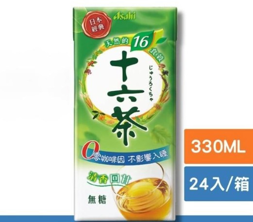 [箱裝] Asahi 朝日 十六茶 經典無糖, 330ml, 24入, 1箱