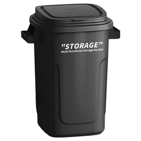 工業風資源回收垃圾桶, 含蓋 41.5 x 32.5 x 50.5cm, 石墨黑, 1個