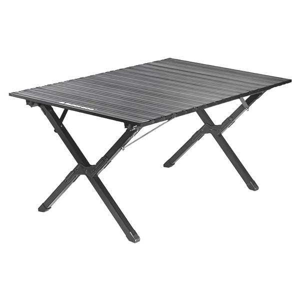 戶外露營鋁合金折疊蛋捲桌 贈收納袋, 黑色, 1個(展開桌面120x60cm)