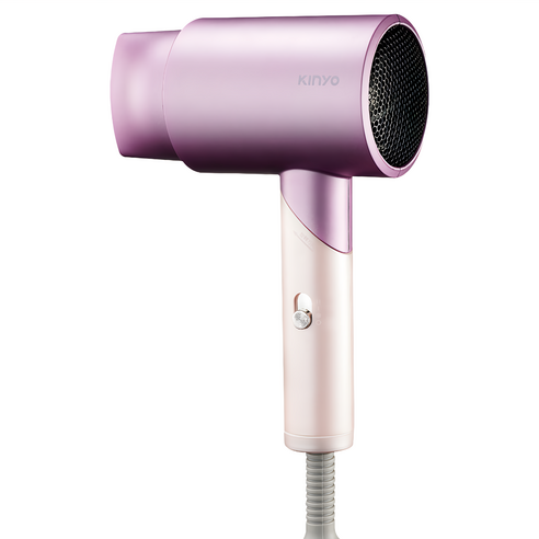 Kinyo 折疊式負離子美型吹風機 1200W 附熱風罩, KH3501, 粉紫色, 1台