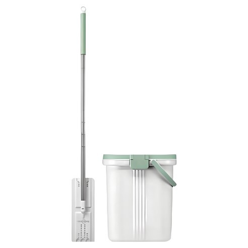 3M Scotch-Brite 百利 免手洗平板拖把刮水桶組 HFB001, 拖把最高126.5±1