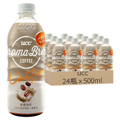 [箱裝] ucc Aroma Brew 艾洛瑪拿鐵, 500ml, 24瓶