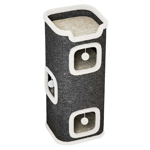 AOYI 奧藝 3層樹洞貓屋 35 x 35 x 85cm, 灰色, 1個