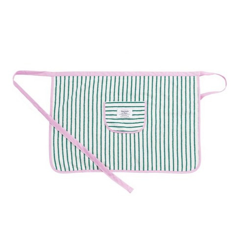 Malolotte 毛巾布條紋半身圍裙, 綠色, 1個