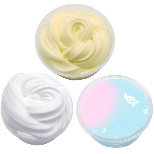 Artnism 奶油史萊姆 3件組 (棉花糖 + 起司奶油 + 鮮奶油), 棉花糖+起司奶油+鮮奶油