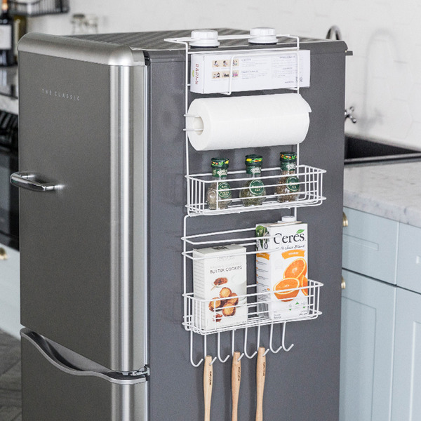 Tof 冰箱衣架側縫隙儲物架, 300*95*680 mm, 白色