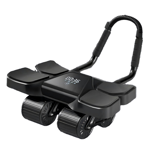 麥克健身 液晶螢幕四輪健腹輪, 45 x 25 x 18cm, 黑色, 1個