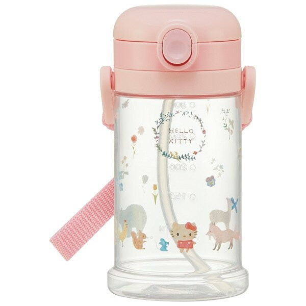 SKATER KSHW2N 370ML可摺雙握把吸管學習杯 凱蒂貓, 1入