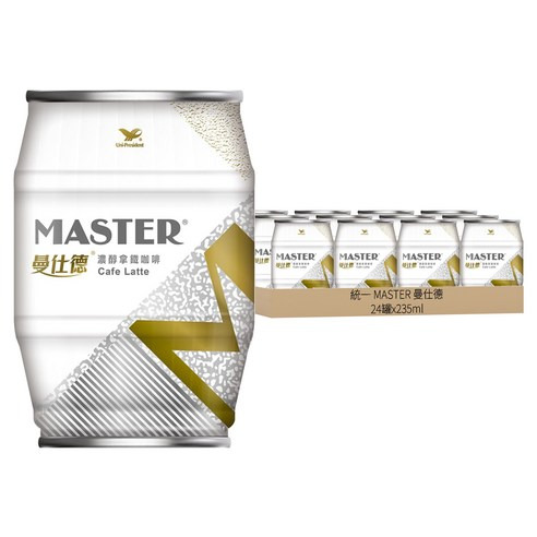 [箱裝] 統一 曼仕德 濃醇拿鐵咖啡, 235ml, 24罐