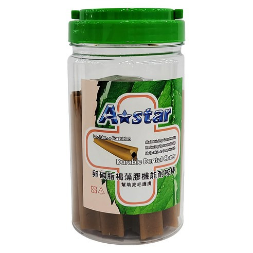 A star 卵磷脂褐藻膠機能耐咬棒, 18週以上犬用, 亮毛護膚, 640g, 1罐