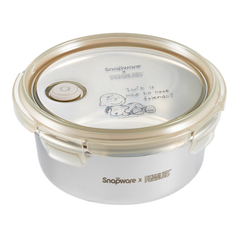 CorelleBrands 康寧餐具 SNAPWARE 不鏽鋼保鮮盒, 720ml, 復刻黑白, 1