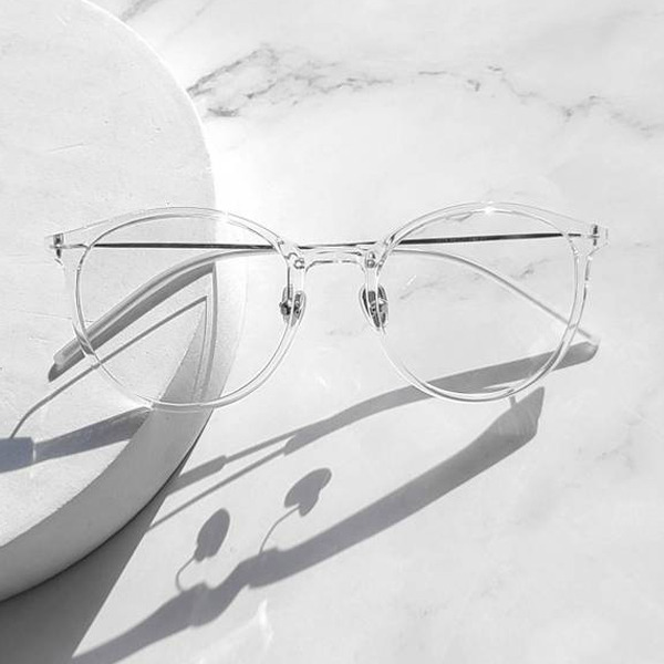 Debrille 超輕量6g 圓形大尺寸膠框 抗UV藍光眼鏡, 透明, 透明, 138 x 51mm