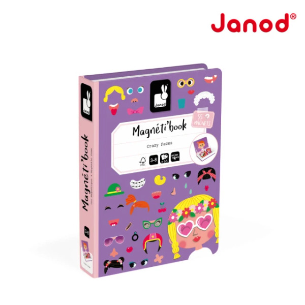 法國 Janod 磁鐵遊戲書-俏皮的臉