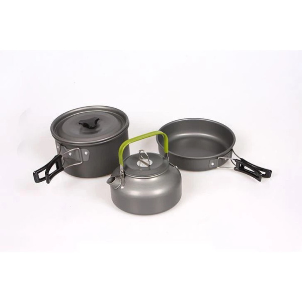 鍋具 露營 茶壺 2~3人套鍋 煎鍋 戶外鍋 折疊鍋 登山 茶壺套鍋 303, 1組