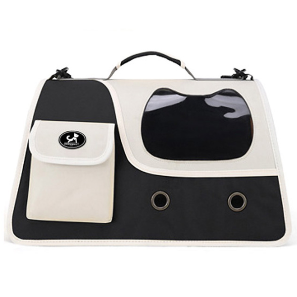 Dingdong Pet 寬版透氣單肩寵物外出包, 黑色, 1個, 46 x 26 x 26cm