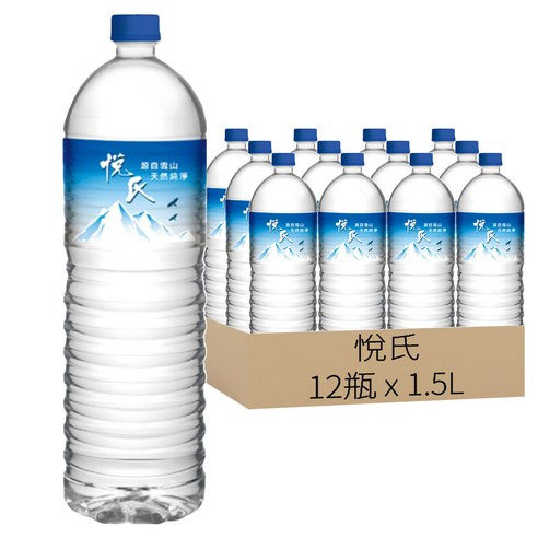 [箱裝]悅氏 礦泉水, 1.5L, 12瓶, 1箱