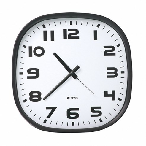 KINYO 方形經典掛鐘, CL-204, 16吋(390 x 390 x 54mm), 1098g