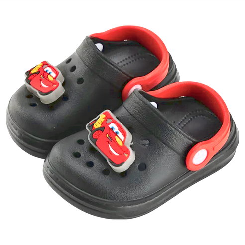 (童)造型小童防水園丁鞋(223030)麥坤-黑19_(DN電燈飾釦洞洞鞋)