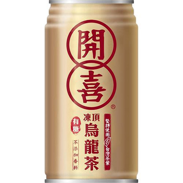 [箱裝]開喜 凍頂烏龍茶 有糖, 318ml, 24罐