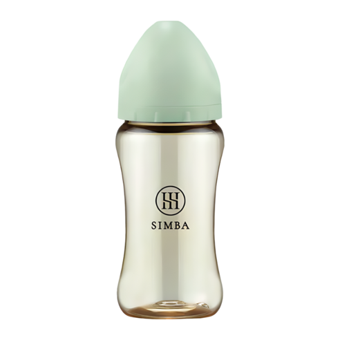 Simba 小獅王辛巴 蘊蜜鉑金PPSU寬口防脹氣奶瓶, 全齡適用, 綠沐, 270ml, 十字M奶