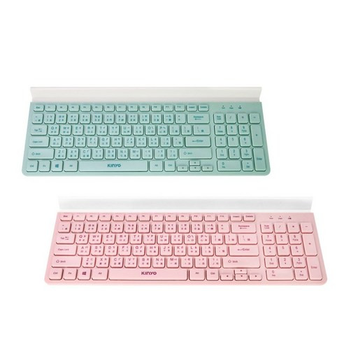 KINYO 藍芽無線雙模鍵盤 綠色 GKB-362 410g,1個