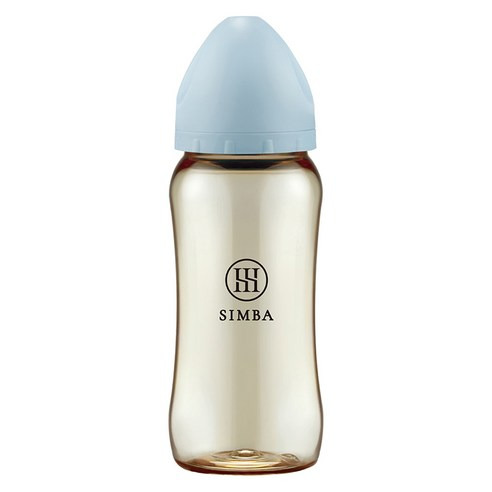 Simba 小獅王辛巴 蘊蜜鉑金PPSU寬口防脹氣奶瓶 全齡適用, 晨藍, 十字奶嘴 M 3個月以上