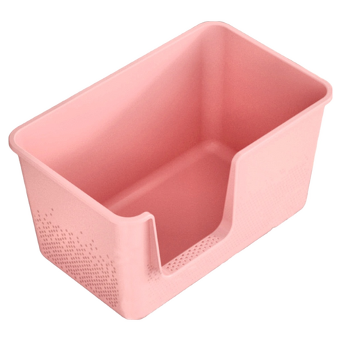 一體式貓砂盆, 大號盆, 62 x 38 x 33cm, 櫻花粉, 1個