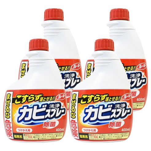 [箱裝]日本原裝進口 第一石鹼 浴室除霉噴霧 地壁磚用補充瓶, 400ml, 4瓶, 3組