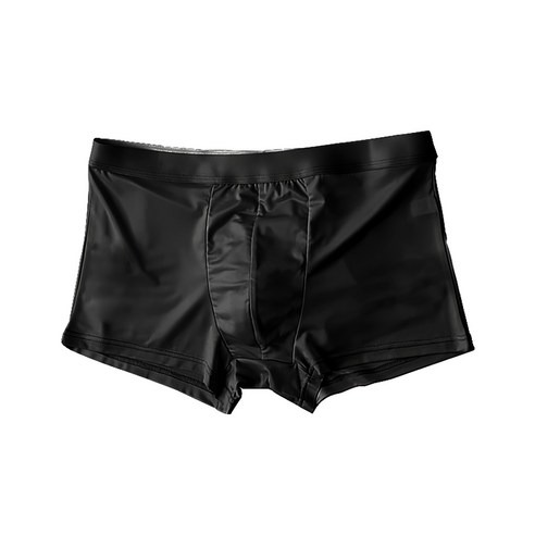 石墨烯冰絲涼感平口內褲 2XL(腰圍74cm褲長24.2cm),黑色,65~80kg,2件, 1組