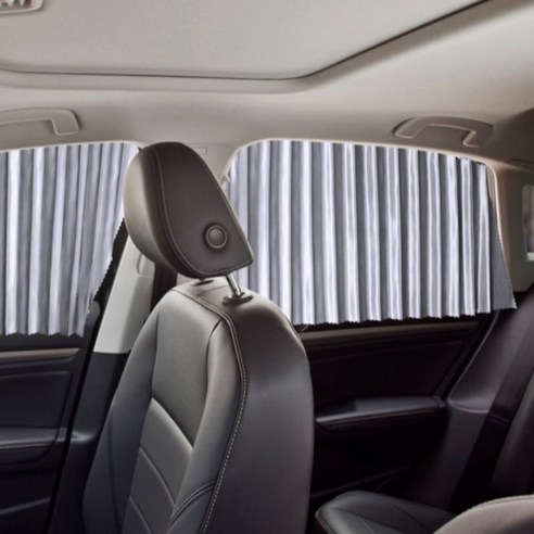 磁吸滑軌汽車窗簾遮陽簾, 前排 70 x 45cm + 後排 75 x 45cm, 鈦灰銀, 1組