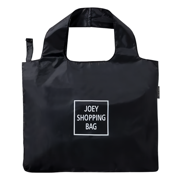 E.City 超大容量寬肩帶可折疊環保購物袋, 黑色, 1個