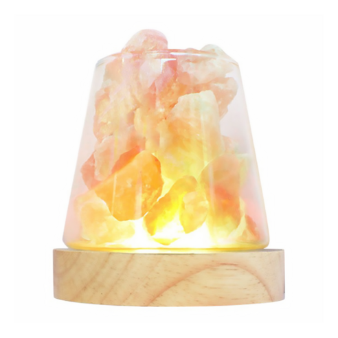 富士山水晶擴香鹽燈 開運水晶燈座居家擺飾, 橙水晶, 1個