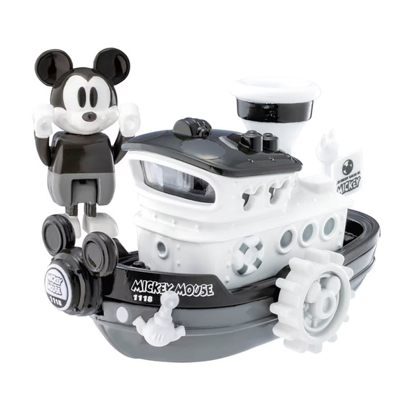 takaratomy dm 米奇黑白蒸汽船 附人偶,1個