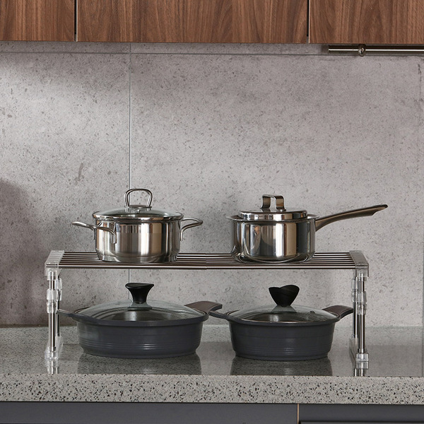 Keiribing Prime 高度可調寬度廚房層架, 透明, 1個, 32~60*24*18~27